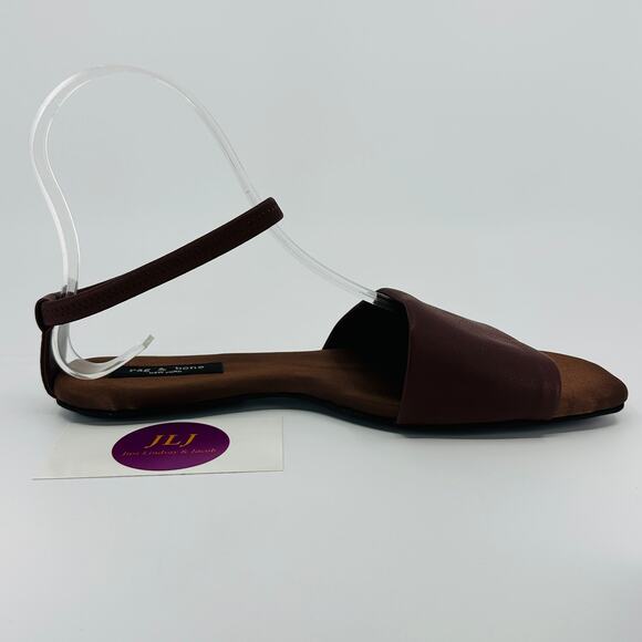 Rag & Bone Women's Ellory Rust Brown Foldable Ankle Strap Sandals Size 36/ 6 US - Picture 7 of 12